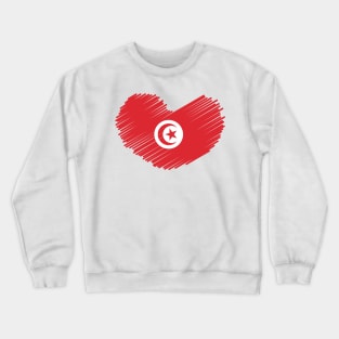 Tunisia Flag Heart Design Crewneck Sweatshirt